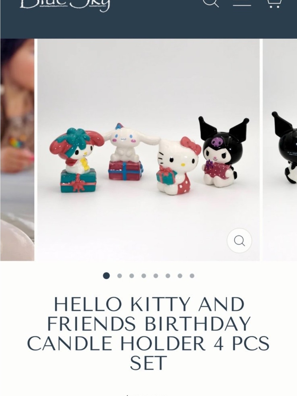 NWT HELLO KITTY AND FRIENDS BIRTHDAY CANDLE HOLDER 4 PCS SET